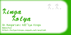 kinga kolya business card